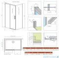 Radaway Idea Kdj Brushed Nickel kabina 120x80cm lewa szczotkowany nikiel 387042-91-01L/387051-91-01R