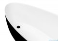 Besco Goya XS B&W 160x70cm wanna wolnostojąca biało-czarna MATOWA+ odpływ klik-klak czarny czyszczony od góry #WMMC-160GKB