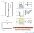 Radaway Idea Kdj Brushed Nickel kabina 110x75cm lewa szczotkowany nikiel 387041-91-01L/387049-91-01R