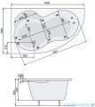Poolspa Wanna asymetryczna MISTRAL 160x105 lewa + hydromasaż Smart 2 PHA3Y10ST2C0000
