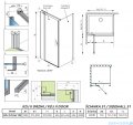 Radaway Nes Kdj II Brushed GunMetal kabina 100x75cm lewa szczotkowany grafit 10032100-92-01L/10039075-01-01