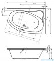 Riho Lyra/Aryl wanna asymetryczna 170x110cm z hydromasażem Air lewa B018004005