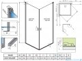 Radaway Nes Gold Kdd I kabina 90x80cm złoty połysk 10021090-09-01L/10021080-09-01R