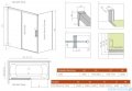 Radaway Idea Pn Dwj+S parawan nawannowy 150x80cm lewy przejrzyste 10042150-01-01L/10005080-01-01R
