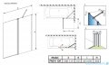 Radaway Nes 8 PND II parawan nawannowy 130cm prawy chrom połysk/przejrzyste 10088130-01-01R