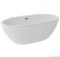 ScandiBath Mandal wanna wolnostojąca/przyścienna z korkiem i przelewem CZARNYM 150x77cm  Q360S-1501OEMBL