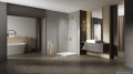 New Trendy Nesta Gold Brushed kabina 120x110x200 cm drzwi podwójne złoto szczotkowane/szkło przejrzyste K-4483