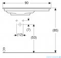 Geberit One CleanDrain Umywalka meblowa z powierzchnią odkładczą po prawej stronie 90x48cm KeraTect 505.008.00.1