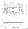 Riho Delta wanna asymetryczna 150x80cm z hydromasażem Bliss lewa B067004005