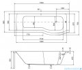 Besco Inspiro 150x70cm wanna z parawanem prawa + obudowa CZARNY mat + syfon CZARNY #WAI-150-PPR/#OAI-150-IIC/19977