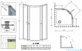 Radaway Premium A Kabina półokrągła 90x90x170 szkło grafitowe 30401-01-05