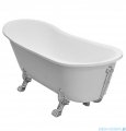 Besco Olaya 160x68cm wanna owalna Retro + nogi białe #WAO-160+BI