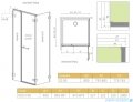Radaway Arta Kds II kabina 90x80cm lewa szkło przejrzyste 386521-03-01R/386101-03-01/386110-03-01