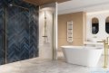 Excellent Vidoq walk-in kabina prysznicowa gięta, ścianka prosta 90cm, ścianka gięta 93cm złoty połysk KAEX.1507.K.0900.0930.GL