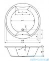 Riho Colorado wanna okrągła 180cm z hydromasażem Air prawa B038007005