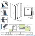 Radaway Eos KDJ B kabina prysznicowa 80x100 prawa przejrzyste 137443-01-01R