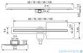 New Trendy Visio Slim odpływ liniowy z rusztem polerowanym w kolorze chromu 70x3,2 cm OL-0067