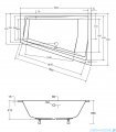 Besco Intima Duo Slim 180x125cm wanna asymetryczna prawa + czarny syfon #WAID-180-SP/19977