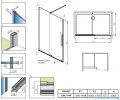 Radaway Furo Black DWJ drzwi prysznicowe 140cm lewe szkło przejrzyste 10107722-54-01L/10110680-01-01