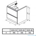 Oristo Brylant szafka z umywalką wisząca 79x50x45 biały połysk OR36-SD2S-80-1-V3/UME-BD-80-91