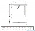 Radaway Teos C brodzik kwadratowy 80x80cm czarny HTC8080-54