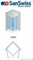 SanSwiss Top-Line Ted2 Wejście narożne 70-90cm profil srebrny Lewe TED2GSM10107