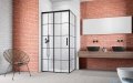 Radaway Idea Black Kdj Factory kabina prysznicowa 160x110 lewa czarny mat/szkło przejrzyste 387046-54-55L/387053-54-55R