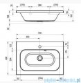 Ravak Umywalka Chrome 700 biała z otworami 70x49 cm XJG01170000