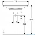 Geberit One CleanDrain Umywalka prostokątna z otworem na baterię 75x48cm KeraTect 505.004.00.1