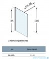 Novellini Kali H Kabina walk-in 90cm profile czarne KALIH90-1H