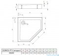 Radaway Doros PT Compact Stone brodzik pięciokątny 80x80 kaszmirowy SDRPT8080-05-84S