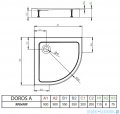 Radaway Doros A Compact Stone  brodzik półokrągły 90x90cm biały SDRA9090-05-04S