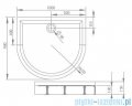 Radaway Brodzik półokrągły Delos P 100x90 z obudową 4Z19150-03N