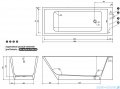 Marmorin Tebe II wanna przyścienna 180x70 cm biała P531180020010