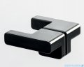 New Trendy Eventa Black Chrome drzwi wnękowe pojedyncze z dodatkową ścianką 130x200 cm przejrzyste lewe czarny połysk EXK-6139