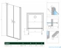 Radaway Nes DWD I drzwi wnękowe 70cm szkło przejrzyste 10027070-01-01 rysunek techniczny