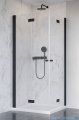 Radaway Nes 8 Black KDD B kabina walk in 90cm lewa czarny mat/szkło przejrzyste 10074090-54-01L