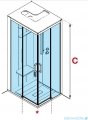 Novellini Skill 2A kabina z hydromasażem lewa gołębi szary 100x80 SKIA100SM1F-1AN2