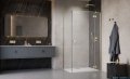 Radaway Essenza Kdj Brushed Gold kabina 80x90cm prawa szczotkowane złoto 1385043-99-01R/1384050-01-01