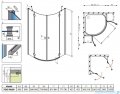 Radaway Torrenta PDD E Kabina prysznicowa 90x80 szkło przejrzyste + Brodzik Siros E Compact lewy + syfon 31630-01-01N