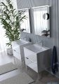 Oristo Silver Uni szafka podumywalkowa wisząca 120x50x46cm biały połysk OR33-SD2S-120-1-V3