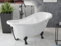 Besco Otylia Glam srebrna 170x77 wanna wolnostojąca Retro + nogi czarne #WKO-170-GSB