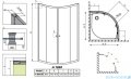 Radaway Classic A Kabina prysznicowa półokrągła z drzwiami przesuwnymi 80x80x185 szkło brązowe profile białe 30010-04-08