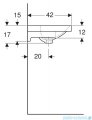 Geberit Acanto Umywalka ścienna z otworem na baterie 60x42 cm KeraTect 500.631.01.8