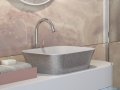 Besco Assos Glam srebrna umywalka nablatowa 40x50x15cm #UMD-A-NBS