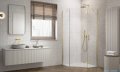 Radaway Essenza 8 Gold Ptj kabina pięciokątna 80x80cm prawa złoty połysk/szkło przejrzyste 10490000-09-01R/10490100-01-01