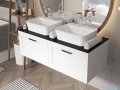 Besco Dexa szafka podumywalkowa 80x50x40cm czarna, uchwyt złoty SUD-854-CZ