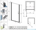 Radaway Eos DWJ Drzwi wnękowe 90 szkło przejrzyste + brodzik Delos C + syfon 37903-01-01N