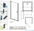 Radaway Nes 8 Black Dwj I Frame Drzwi wnękowe 80cm lewe czarny mat/szkło przejrzyste 10076080-54-56L