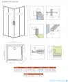 Radaway Idea Kdd Brushed GunMetal kabina 75x70cm szczotkowany grafit 387066-92-01L/387065-92-01R